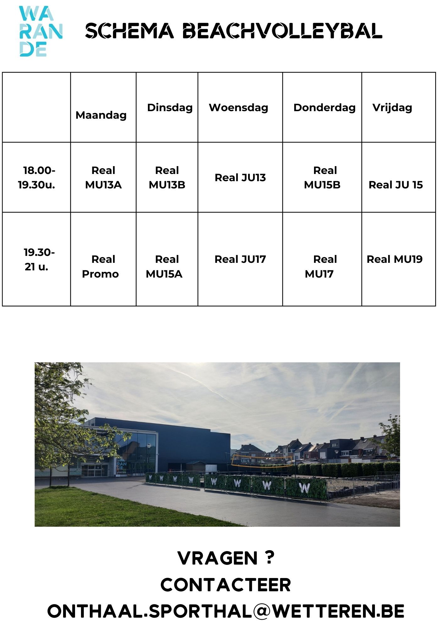 schema beachvolleybal Warande